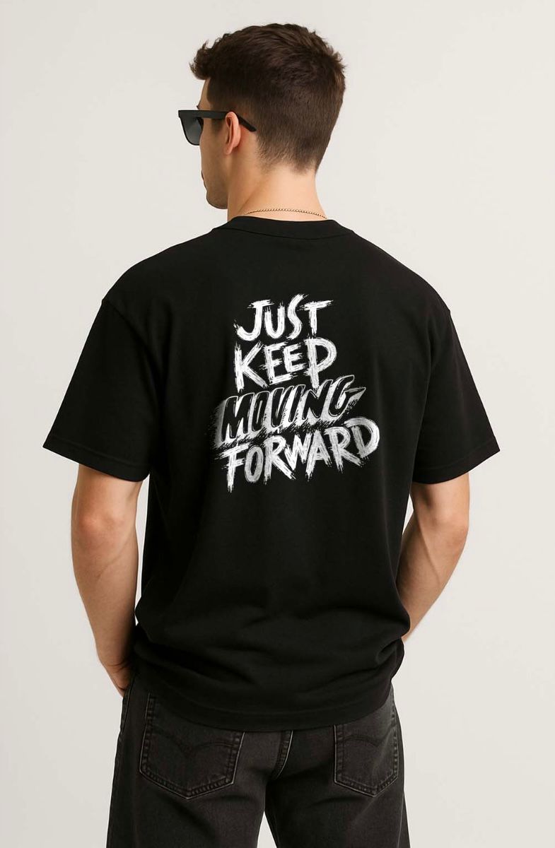 BULKR Oversized Gym T-shirt "Just keep Moving Forward"(Black)
