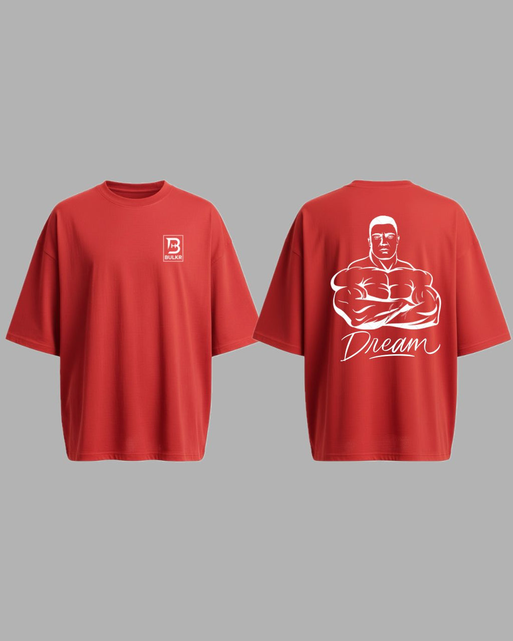 BULKR Oversized Gym T-Shirt — Dream Edition (Red)