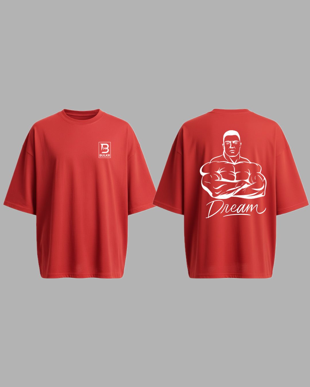 BULKR Oversized Gym T-Shirt — Dream Edition (Red)